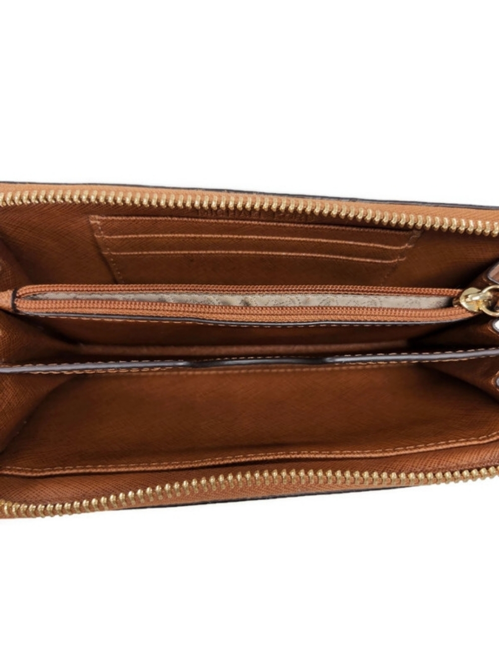 Michael Kors Jetset Tan Saffiano Leather Travel Continental Zip-Around Wallet - Picture 10 of 14